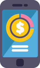 Mobile banking app displaying financial data and currency exchange rates on screen