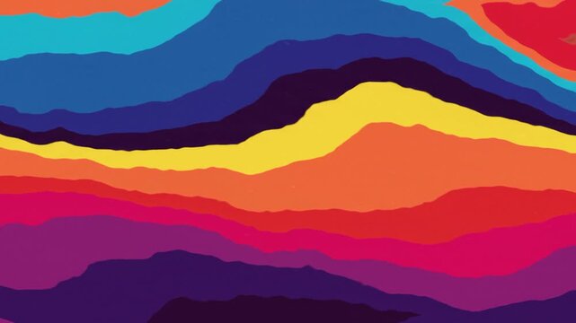 Vibrant coloured stripes wave animation background video 