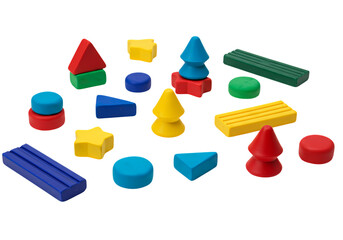 Vibrant assortment of geometric shapes for learning