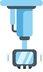 Medical lamp hanging from ceiling lighting operating room in hospital, clinic, or doctor's office