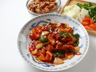 酢豚と食材