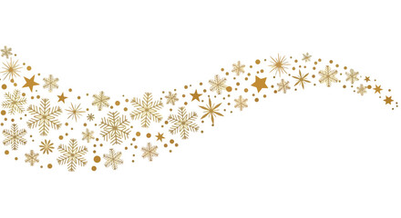 Golden snowflake flow with festive shimmer and celestial elegance for winter designs