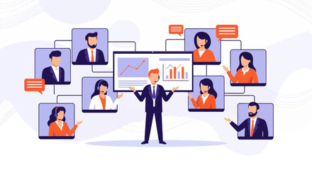 Online Business Meeting Presentation: Modern Communication and Remote Professional Collaboration