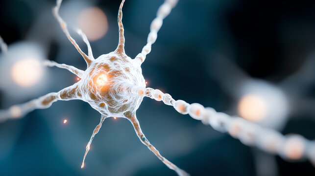 A detailed view of a neuron showcasing its complex structure and functions, illustrating the beauty of cellular communication.