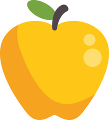 Cartoon yellow apple representing healthy eating habits and wellbeing