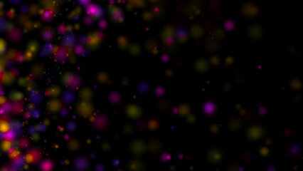 Abstract lights defocused boke. Blurred bokeh isolated overlays background. Dust particles with real lens flare stars. glitter. Merry Christmas and New Year texture