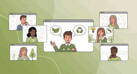 Online Environmental Discussion Illustrating Green Thinking With Virtual Team and Collaboration