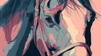 カラフルな馬のイラスト