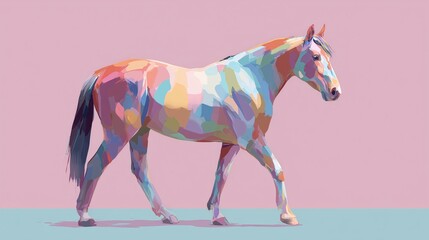 カラフルな馬のイラスト