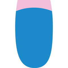 Close Up Of A Fingernail With Bright Blue And Pink Nail Polish Applied Against A White Background Showing A Smooth Gradient Application