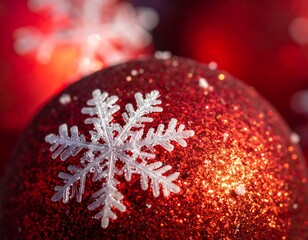 christmas balls on snow