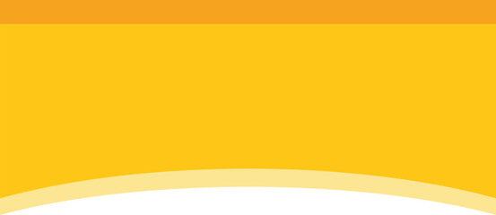 Simple flat vector illustration featuring a yellow rectangular shape with a curved bottom edge and an orange top border, isolated on a white background
