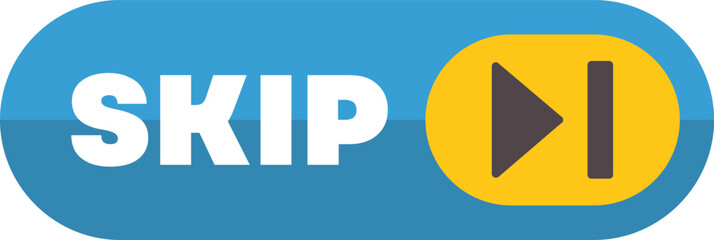 Skip button with forward arrow and pause sign, designed for multimedia player interface, offering seamless control over content navigation