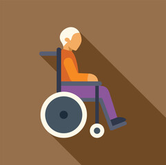 Senior citizen using wheelchair, promoting accessibility and independent living for elderly or disabled individuals