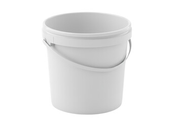 Stylish white plastic bucket container mockup