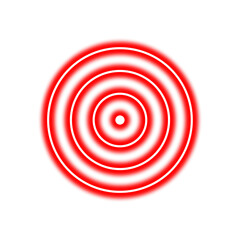 Concentric red and white circles radiating from a central point, creating a target-like design on a white background.
