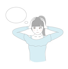 頭を抱える女の子