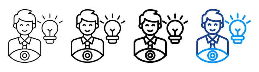 Leadership Vision Icon Different Style Outline Collection Set