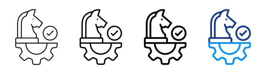 Strategic Management Icon Different Style Outline Collection Set