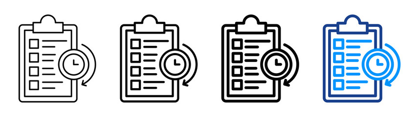 Long Term Planning Icon Different Style Outline Collection Set