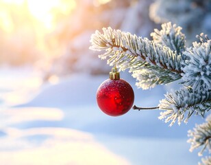 christmas balls on snow