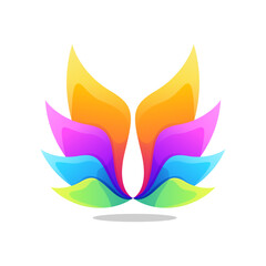 Obraz premium Colorful Abstract Petal Wings Logo | Modern Gradient Design