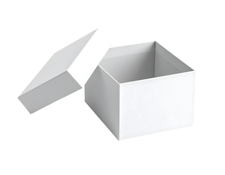 Open white box with transparent background