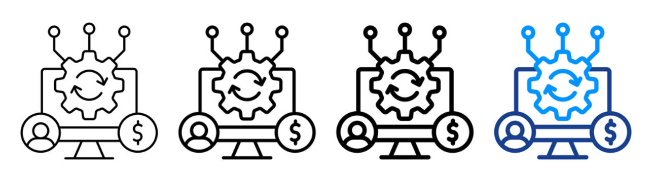 Erp System Icon Different Style Outline Collection Set