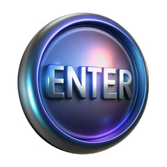 High-Tech ENTER Button Design with Glowing Light Effects for Digital Interfaces