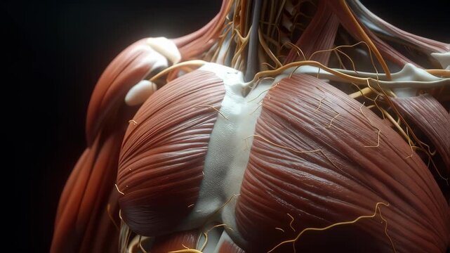 Human muscles and blood vessels for studying science biology medical