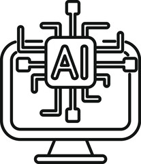 Artificial intelligence chip processing data on a computer monitor, symbolizing machine learning and technological advancement