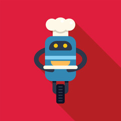 Robot chef wearing toque blanche delivering food using a one wheel balancing vehicle, concept of artificial intelligence and automation in the restaurant industry