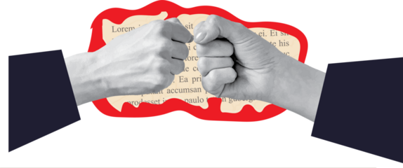 the hand that is hitting art collage