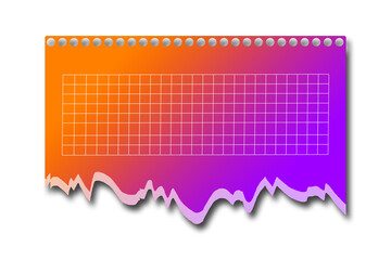 torn pink and orange gradient paper background with boxes for text	