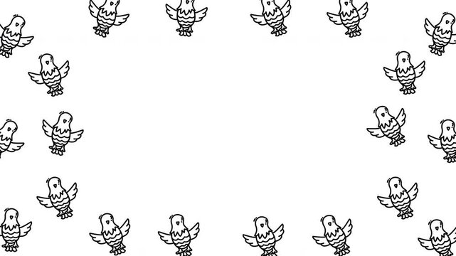 Looping animal silhouette border with stick figure women is perfect for stationery, event posters, or playful design projects. Great for framing designs