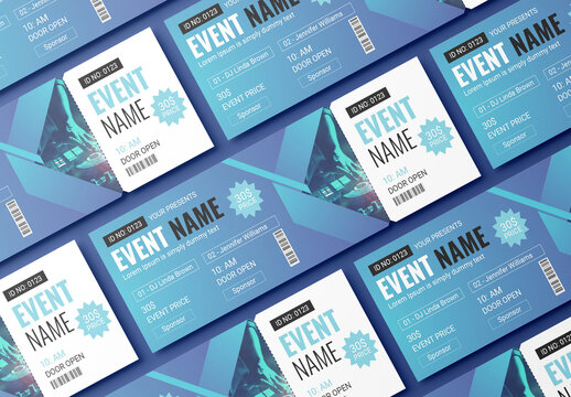Modern Event Ticket Design Template Layout
