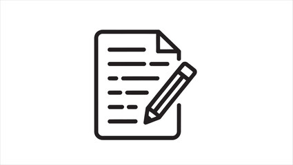 Clean and modern writing document icon for digital and print applications