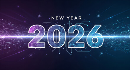 Happy New Year 2026 Tech Design
