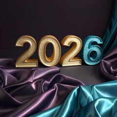 3d golden new year number design for holiday celebration and business greeting