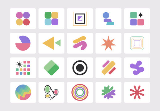 Abstract Minimalist Vector Graphic Design Elements Set