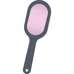 Oval Shaped Gray Hairbrush With Pink Bristles For Personal Care Accessories On A White Background Isolated