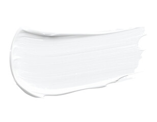 White Creamy Texture Swatch on White Background for Beauty Products.