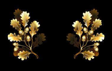 Symmetrical golden oak branches