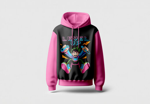 Vibrant Cartoon Gaming Character Hoodie Apparel Design