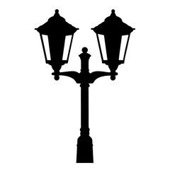 Obraz premium Classic Street Lamp Post Silhouette Vector