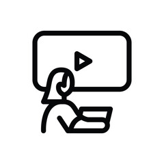 Video tutorial outline icon vector design good for web or mobile app