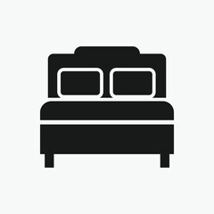 Hotel Bed, Bedroom, Hotel, Bed icon vector 