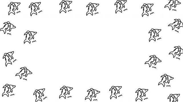 Looping animal silhouette border with stick figure women is perfect for stationery, event posters, or playful design projects. Great for framing designs