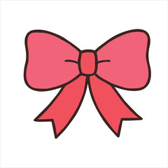 Pink Ribbon Bow Vector 