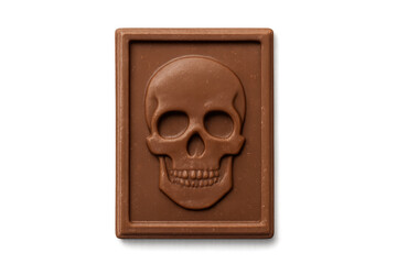 Chocolate skull design on transparent background